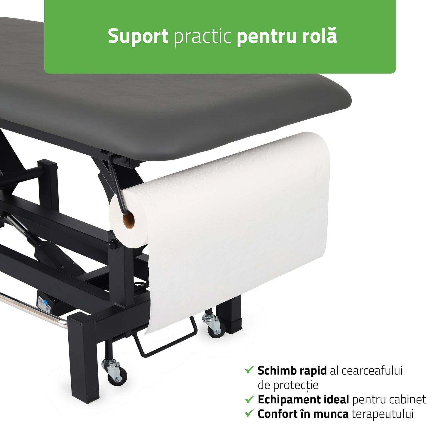 Masă de masaj electrică Fortis 2 Ergo | 2 segmente | Telecomandă manuală | Ramă de control | Garanție 3 ani