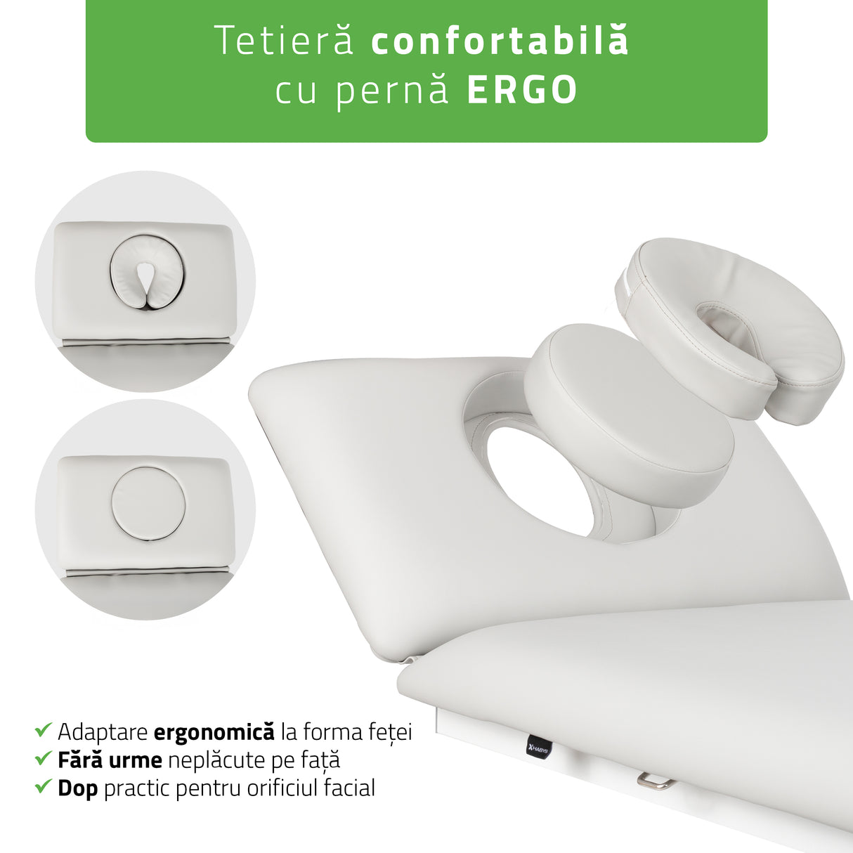 Masă de masaj electrică Fortis 2 Ergo | 2 segmente | Telecomandă manuală | Ramă de control | Garanție 3 ani