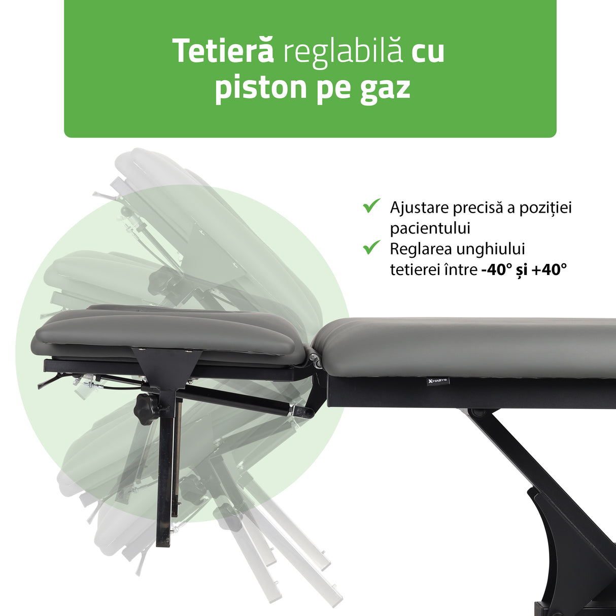 Masă de masaj electrică Fortis 2 Ergo | 2 segmente | Telecomandă manuală | Ramă de control | Garanție 3 ani