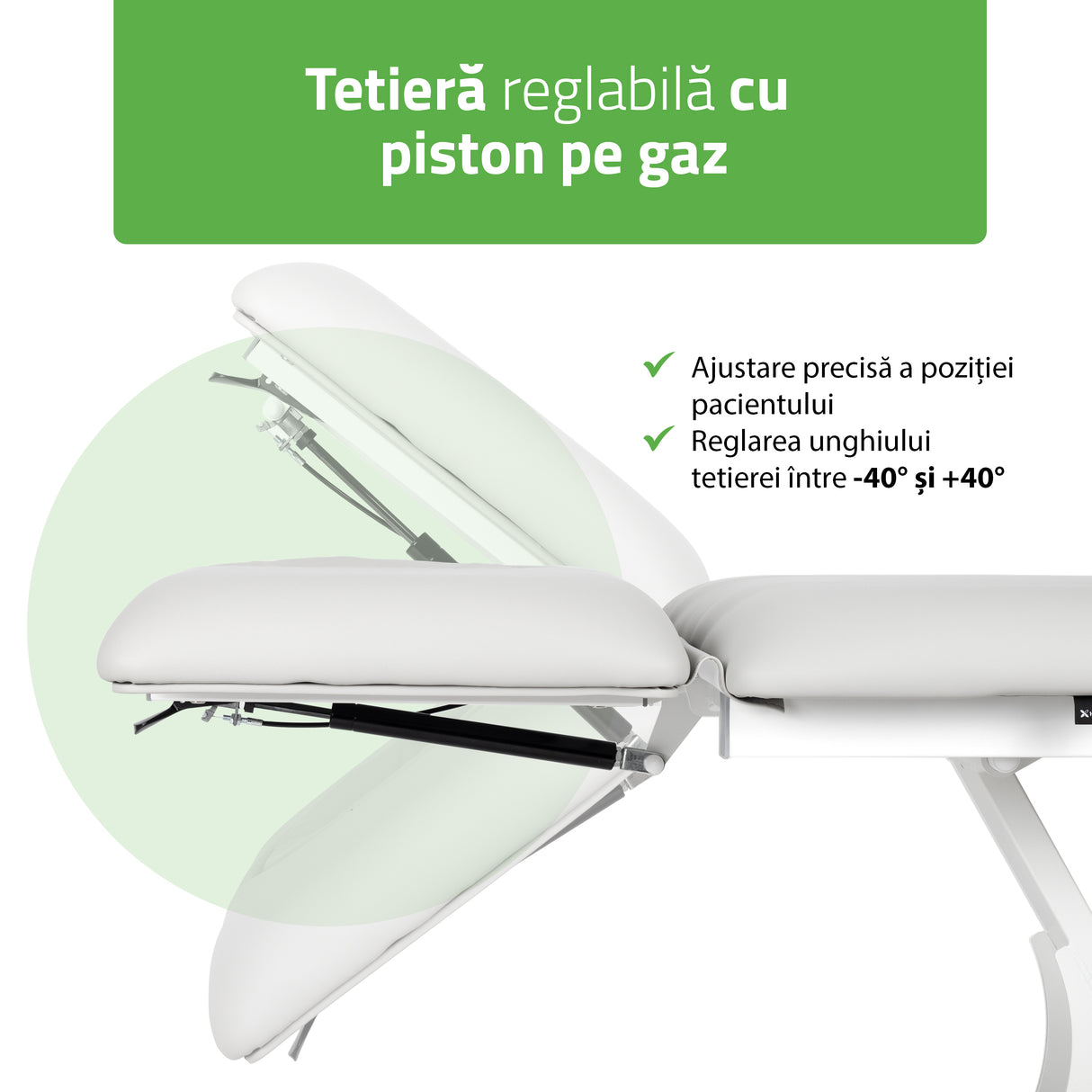 Masă de masaj electrică Fortis 2 Ergo | 2 segmente | Telecomandă manuală | Garanție 3 ani