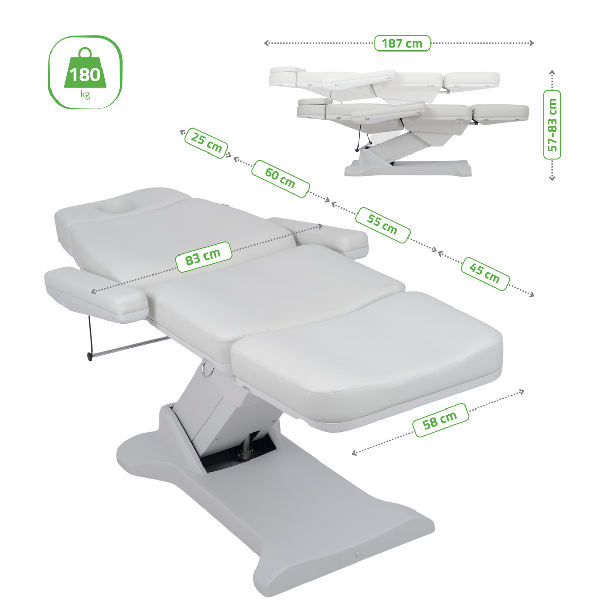 Fotoliu cosmetic, electric SELIA PRO 4 | Telecomandă manuală | 3 ani garanție!