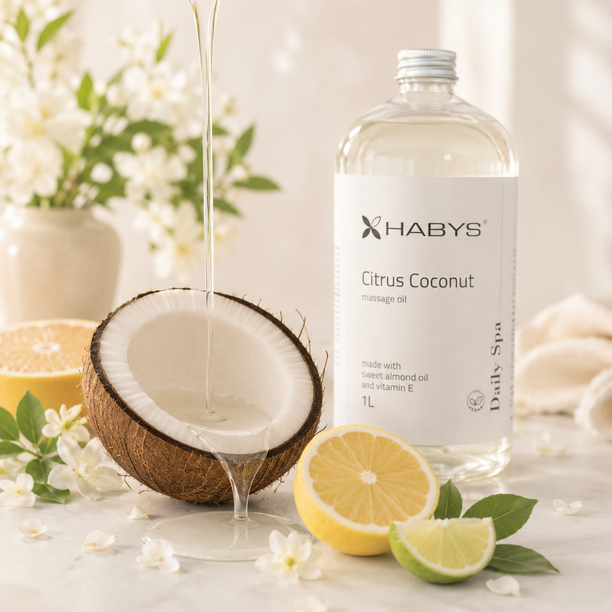 Ulei de masaj Habys | Daily Spa Citrus Coconut | 500 ml, 1l, 5l