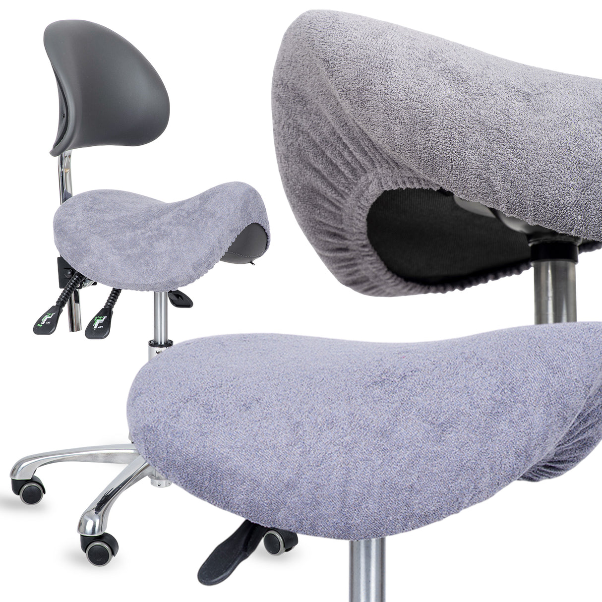 Husă din material frotir pentru Taburet | Sacaun cu roți | Diametru 34-40 cm