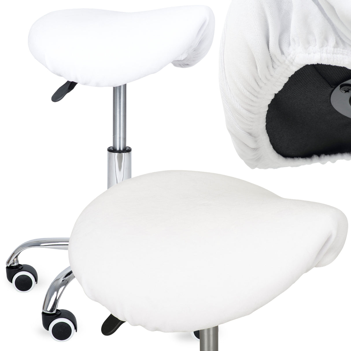 Husă din material Velur pentru Taburet | Scaun cu roți | Diametru 34-40 cm
