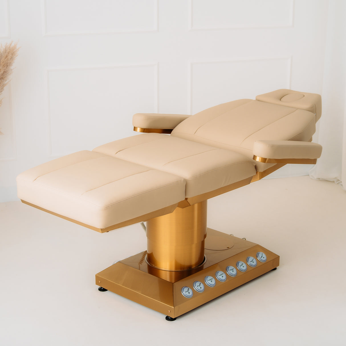 Fotoliu cosmetic electric încalzit Amber | Telecomandă manuală | Panou control | 4 motoare | Habys