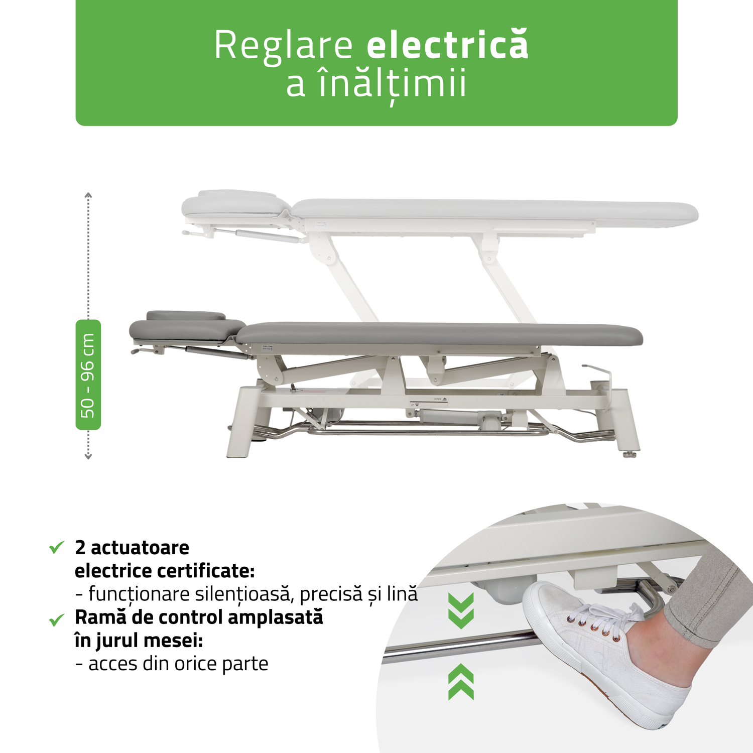 Masă de masaj electrică Proxima V2 ERGO | Pat de masaj electric | 2-Segmente | Telecomandă manuală | Ramă de control | 3 ani garanție!