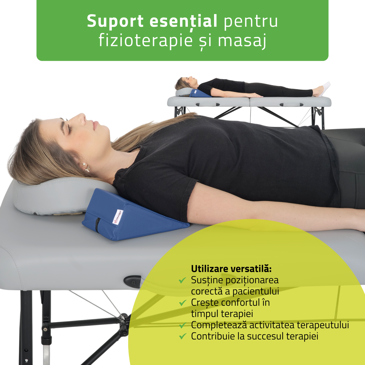 Pernă triunghiulară de poziționare pentru masaj 20x15x10 cm | Comfy Base
