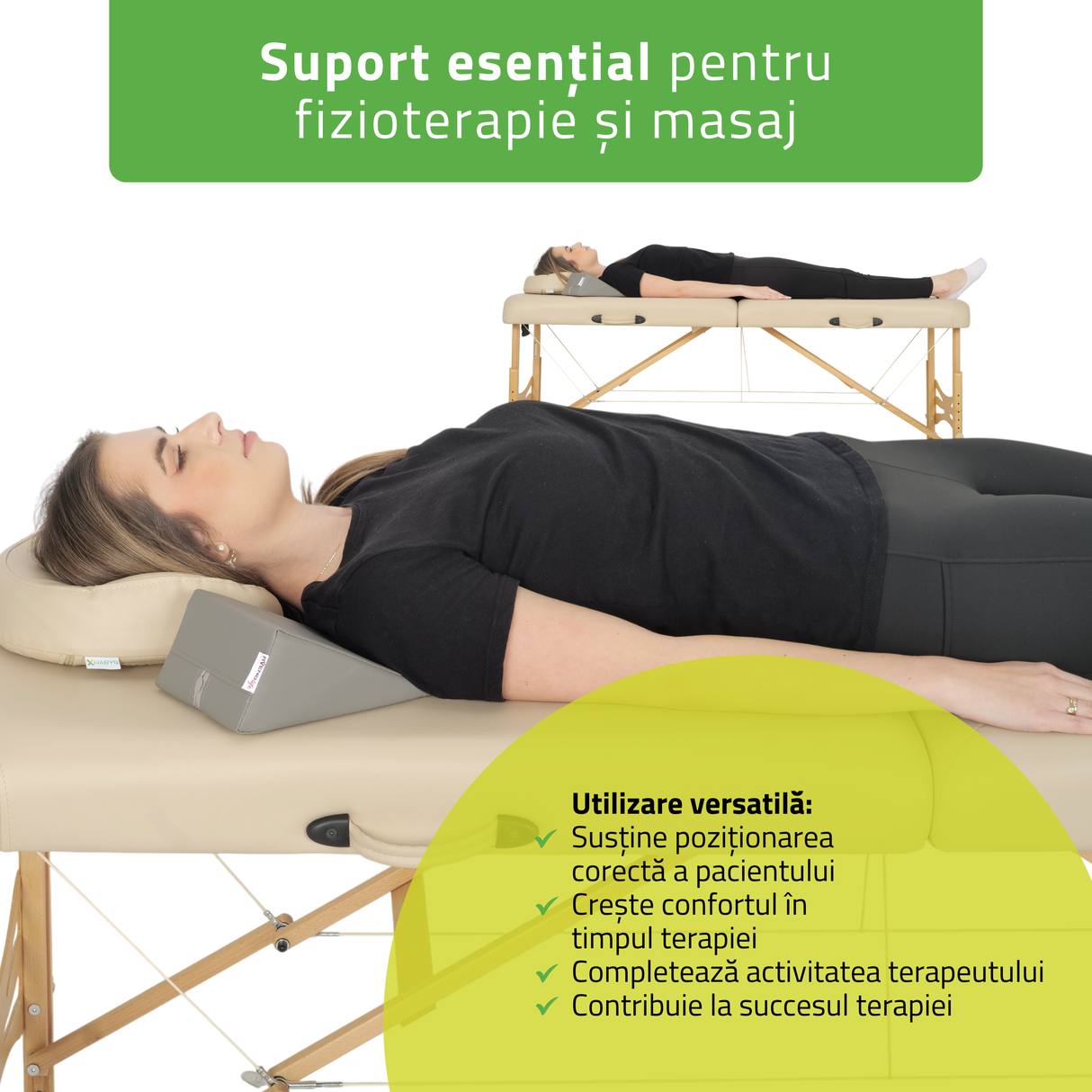 Pernă triunghiulară de poziționare pentru masaj 20x15x10 cm | Comfy Base