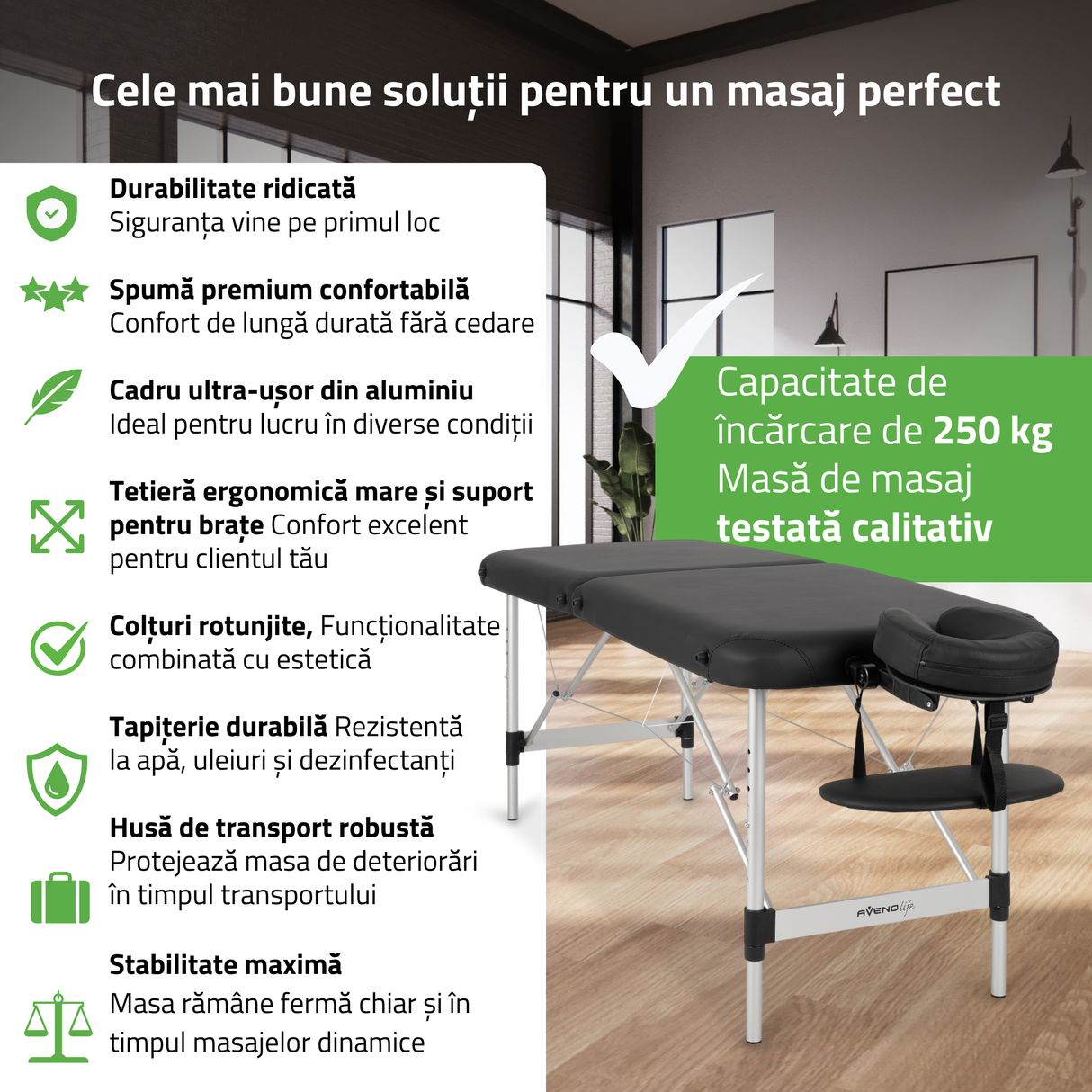 Masă de masaj pliabilă Nina | Pat cosmetic | Pat pentru tatuaj