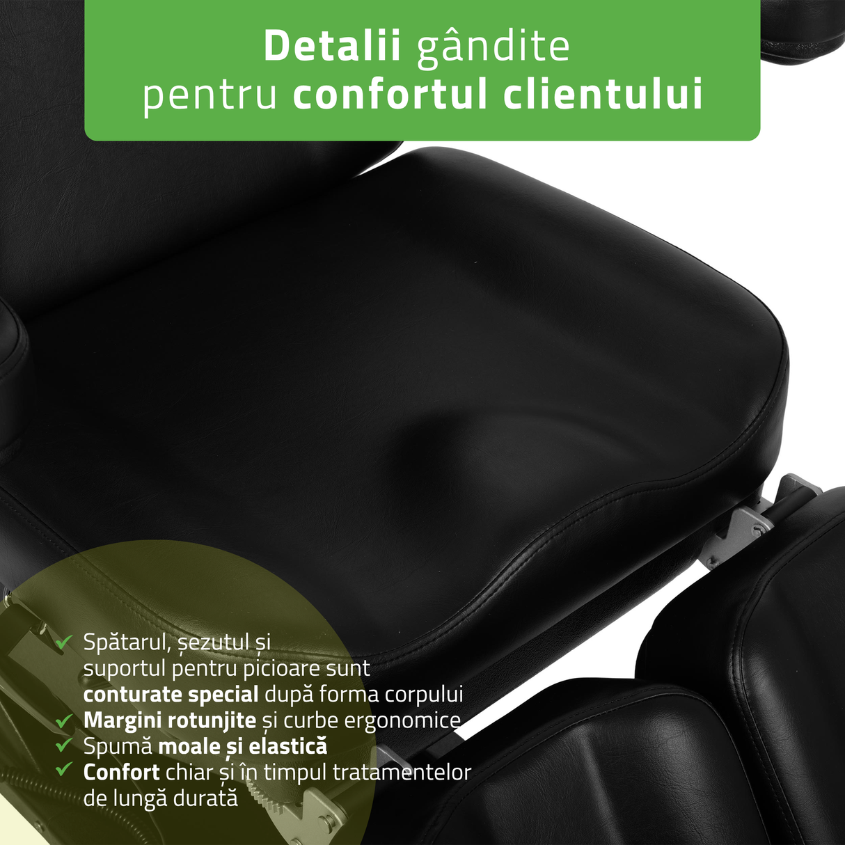 Fotoliu cosmetic, electric Elara PRO 6P | Telecomandă manuală