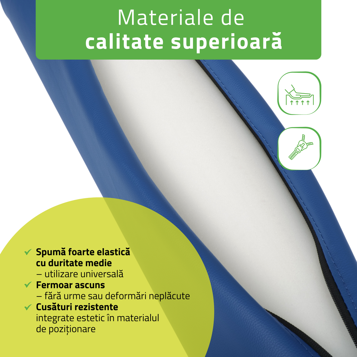 Pernă cilindru de poziționare pentru masaj 15x60 cm | Comfy Base