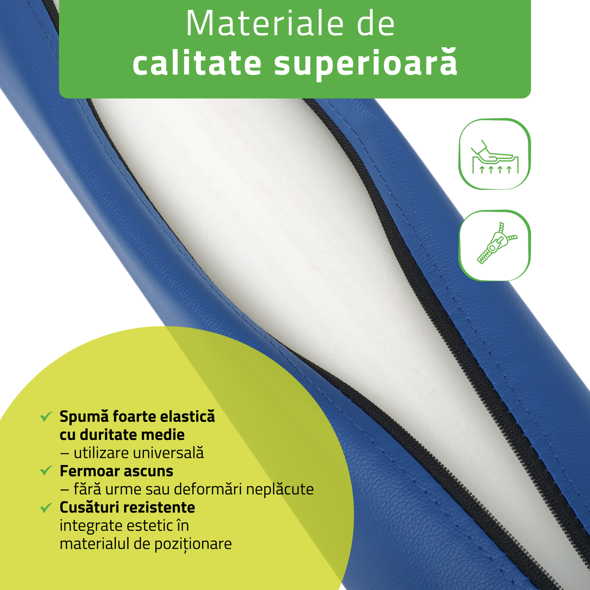 Pernă cilindru de poziționare pentru masaj 12x60 cm | Comfy Base