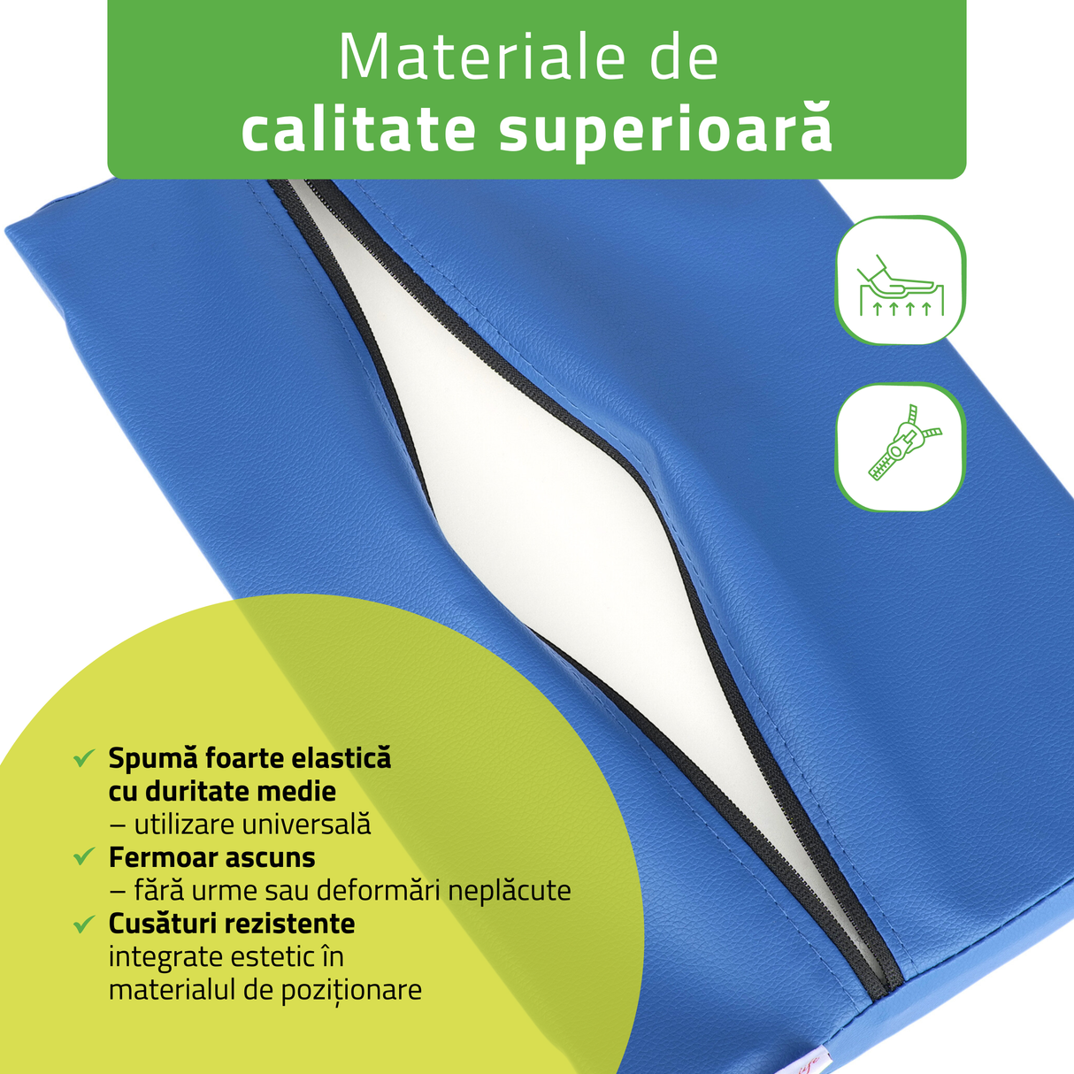 Pernă semi-cilindru de poziționare lombară pentru masaj 40x25x5 cm | Comfy Base