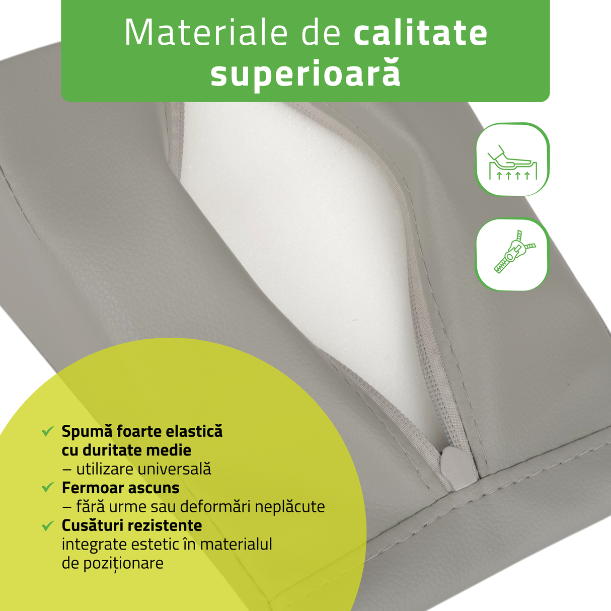 Pernă triunghiulară de poziționare pentru masaj 20x15x10 cm | Comfy Base