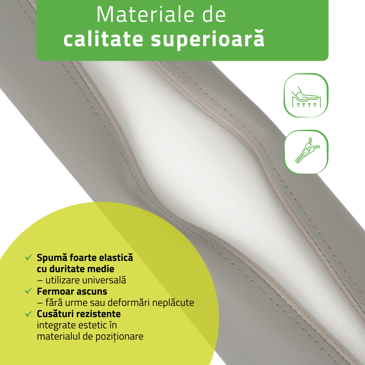 Pernă cilindru de poziționare pentru masaj 12x60 cm | Comfy Base