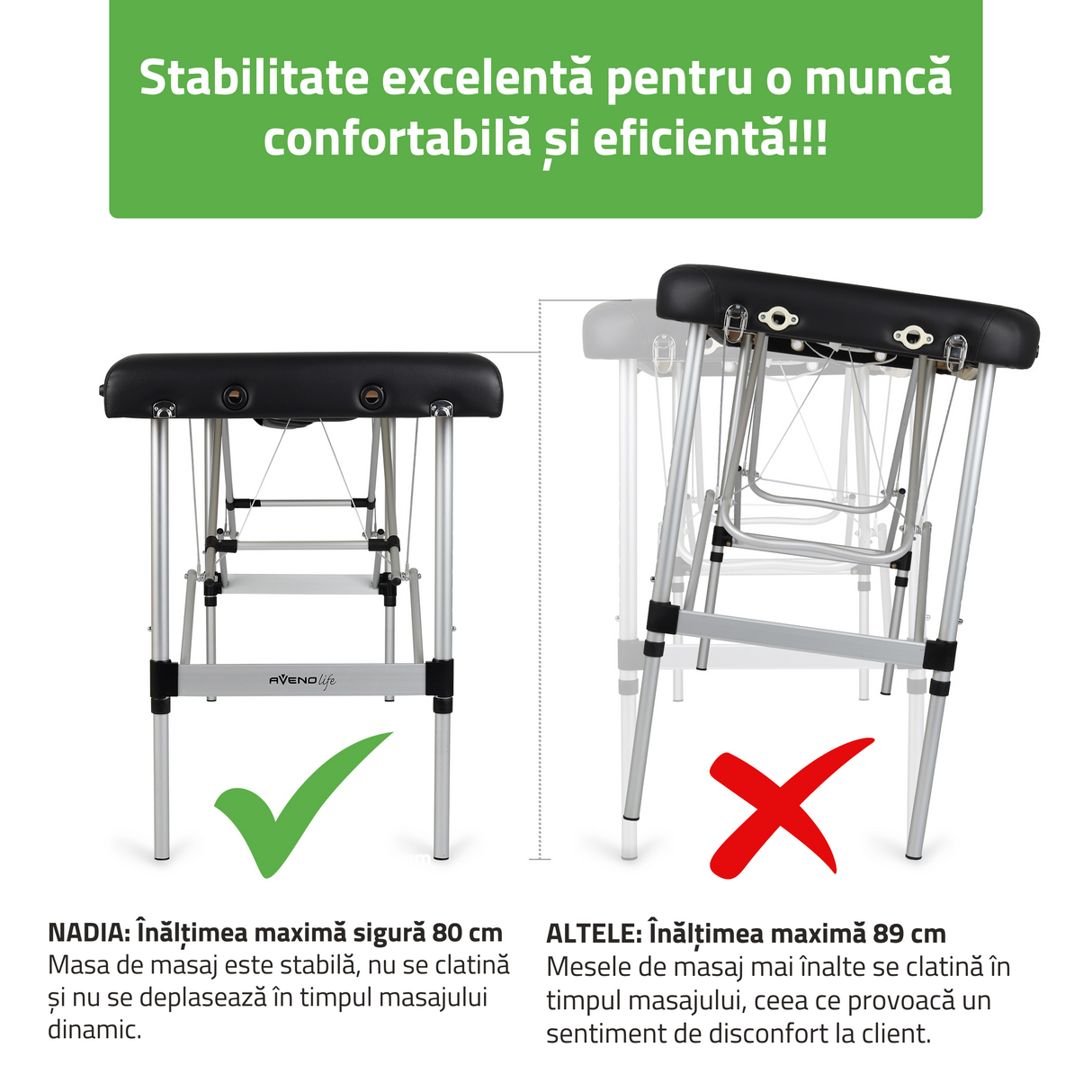 Masă de masaj pliabilă Nadia | Pat cosmetică