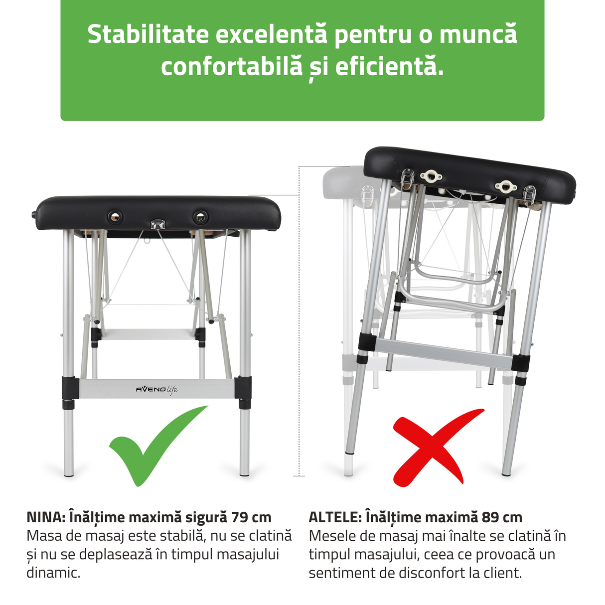 Masă de masaj pliabilă Nina | Pat cosmetic | Pat pentru tatuaj