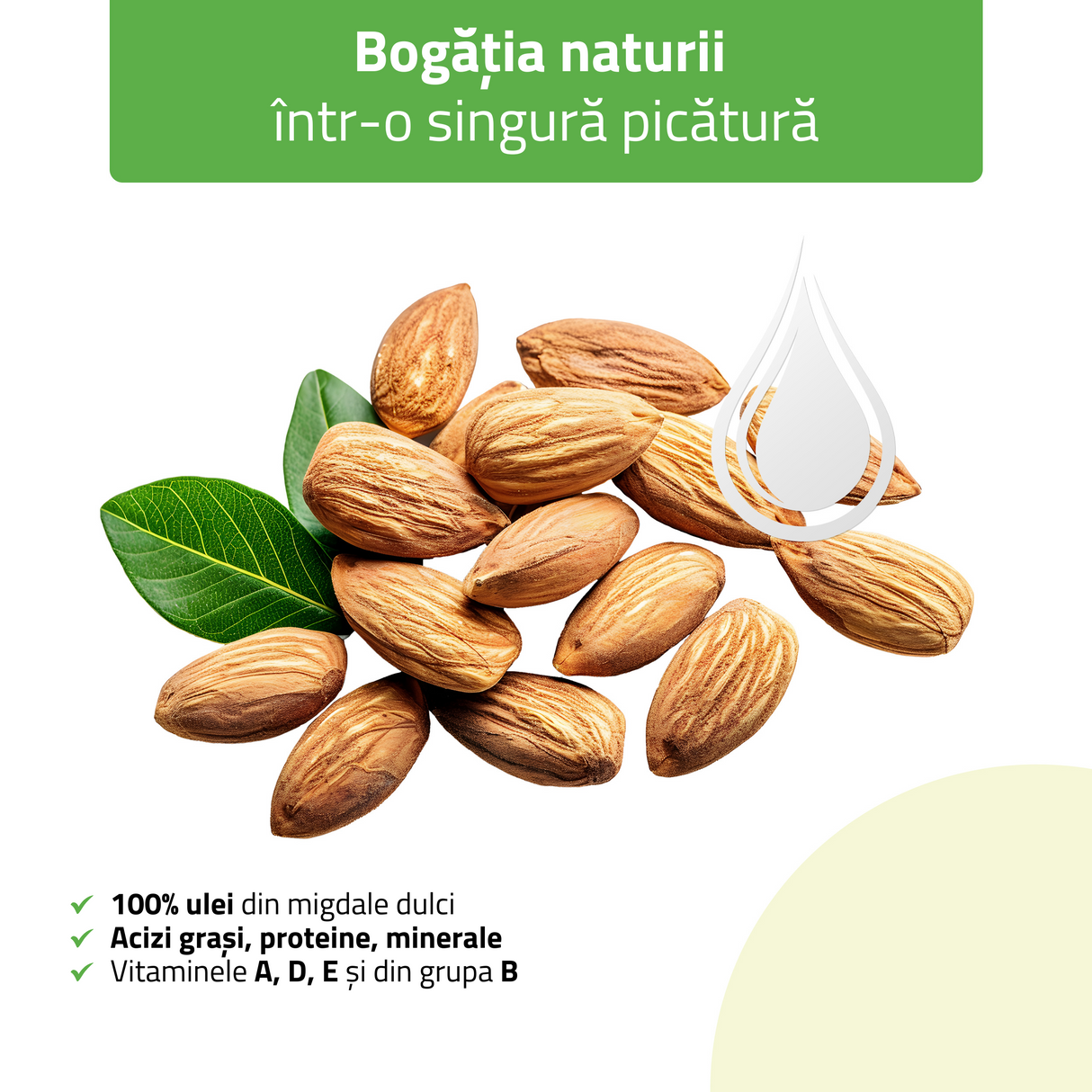 Ulei de masaj Nature Sweet Almond | 500 ml cu pompiță