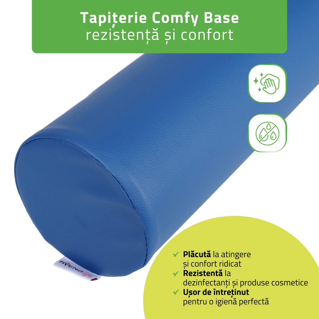 Pernă cilindru de poziționare pentru masaj 12x60 cm | Comfy Base