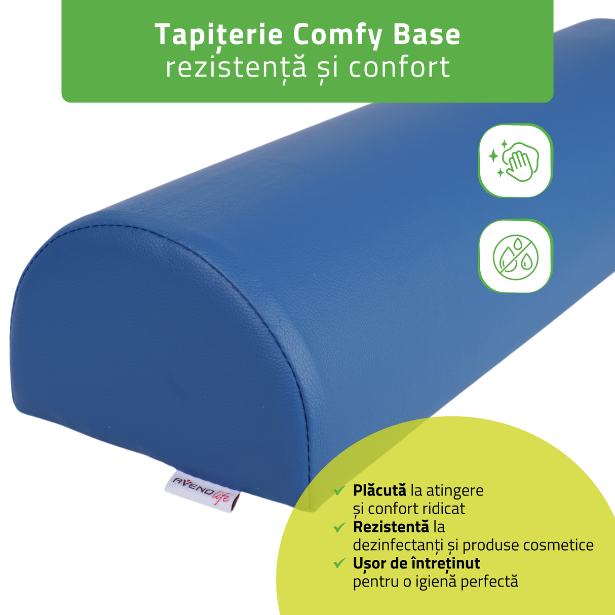 Pernă semi-cilindru de poziționare pentru masaj 60x18x12 cm | Comfy Base