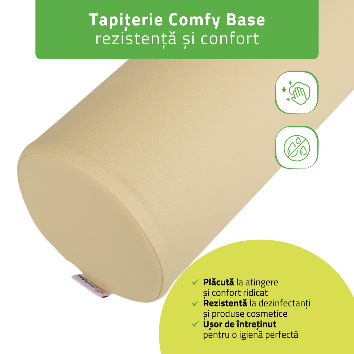 Pernă cilindru de poziționare pentru masaj 15x60 cm | Comfy Base