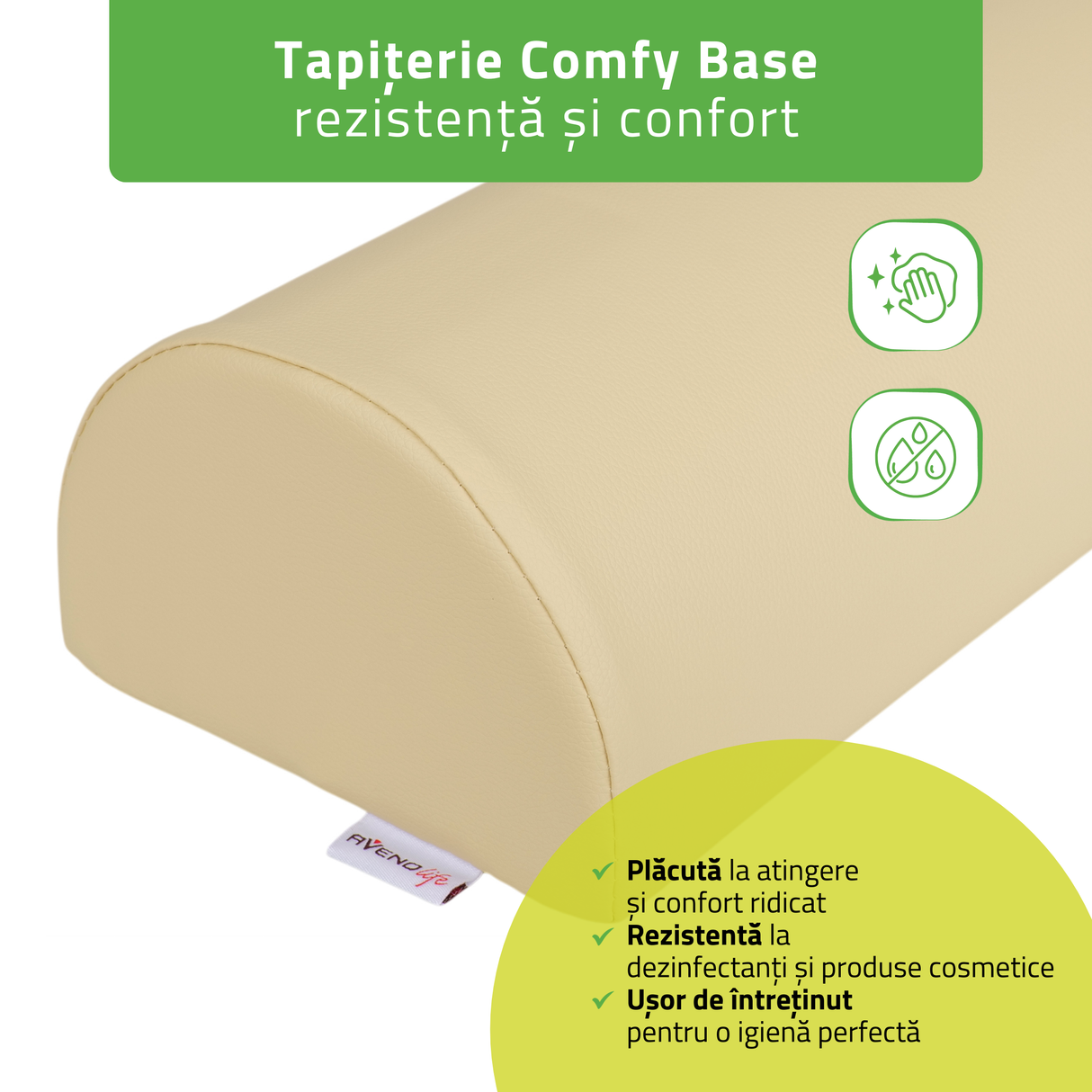 Pernă semi-cilindru de poziționare pentru masaj 60x18x12 cm | Comfy Base