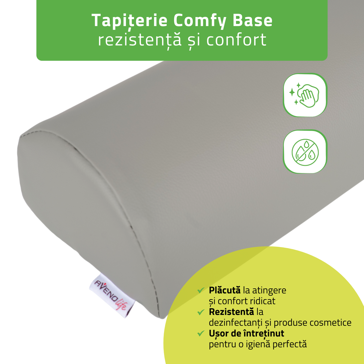 Pernă semi-cilindru de poziționare pentru masaj 60x15x10 cm | Comfy Base