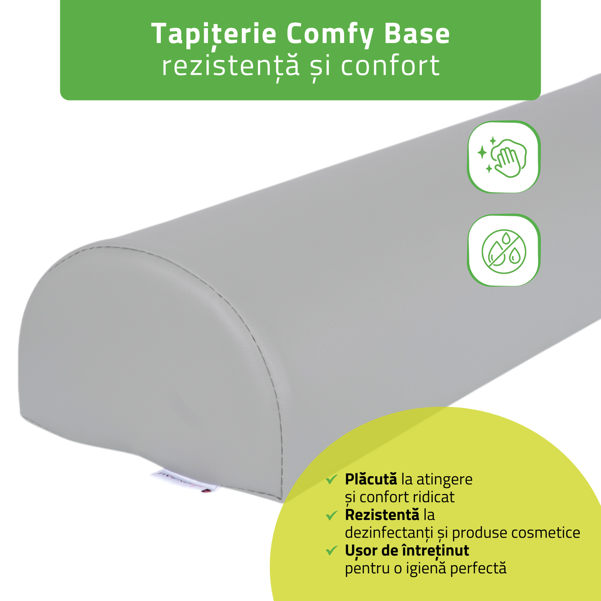 Pernă semi-cilindru de poziționare pentru masaj 60x18x12 cm | Comfy Base