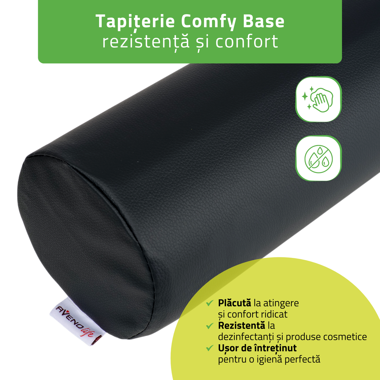 Pernă cilindru de poziționare pentru masaj 12x60 cm | Comfy Base