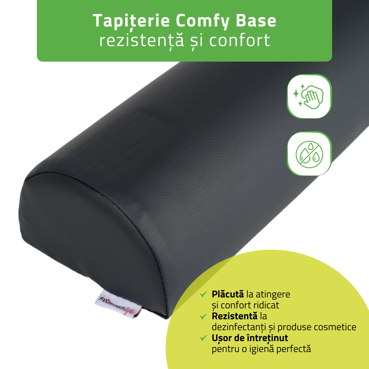 Pernă semi-cilindru de poziționare pentru masaj 60x15x10 cm | Comfy Base