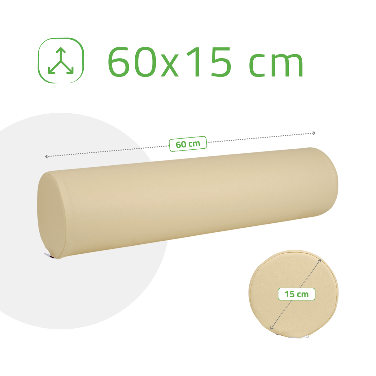 Pernă cilindru de poziționare pentru masaj 15x60 cm | Comfy Base