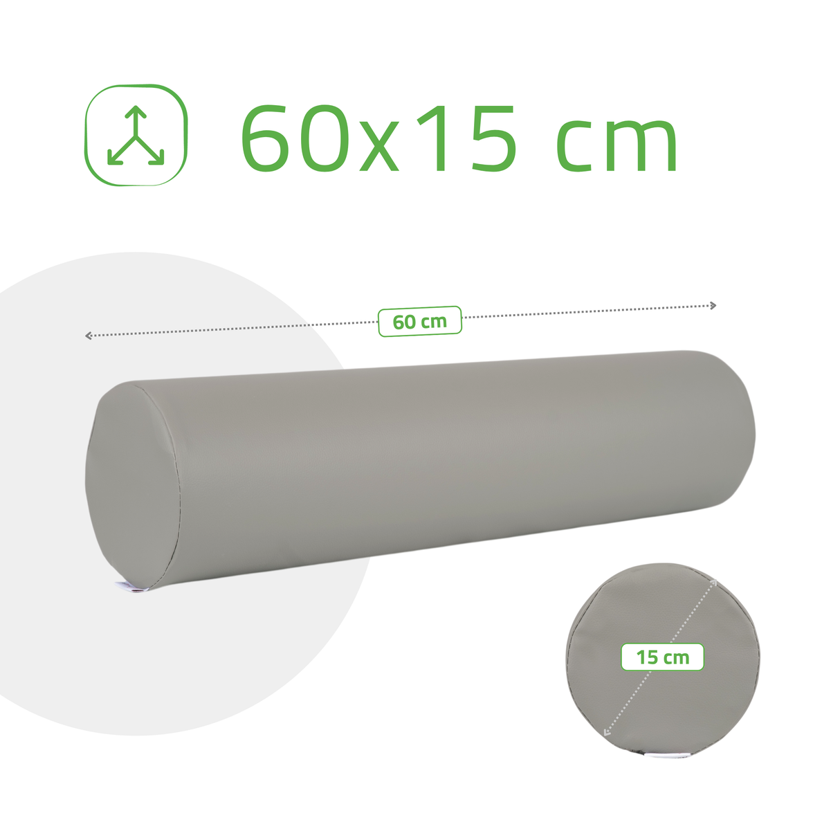 Pernă cilindru de poziționare pentru masaj 15x60 cm | Comfy Base