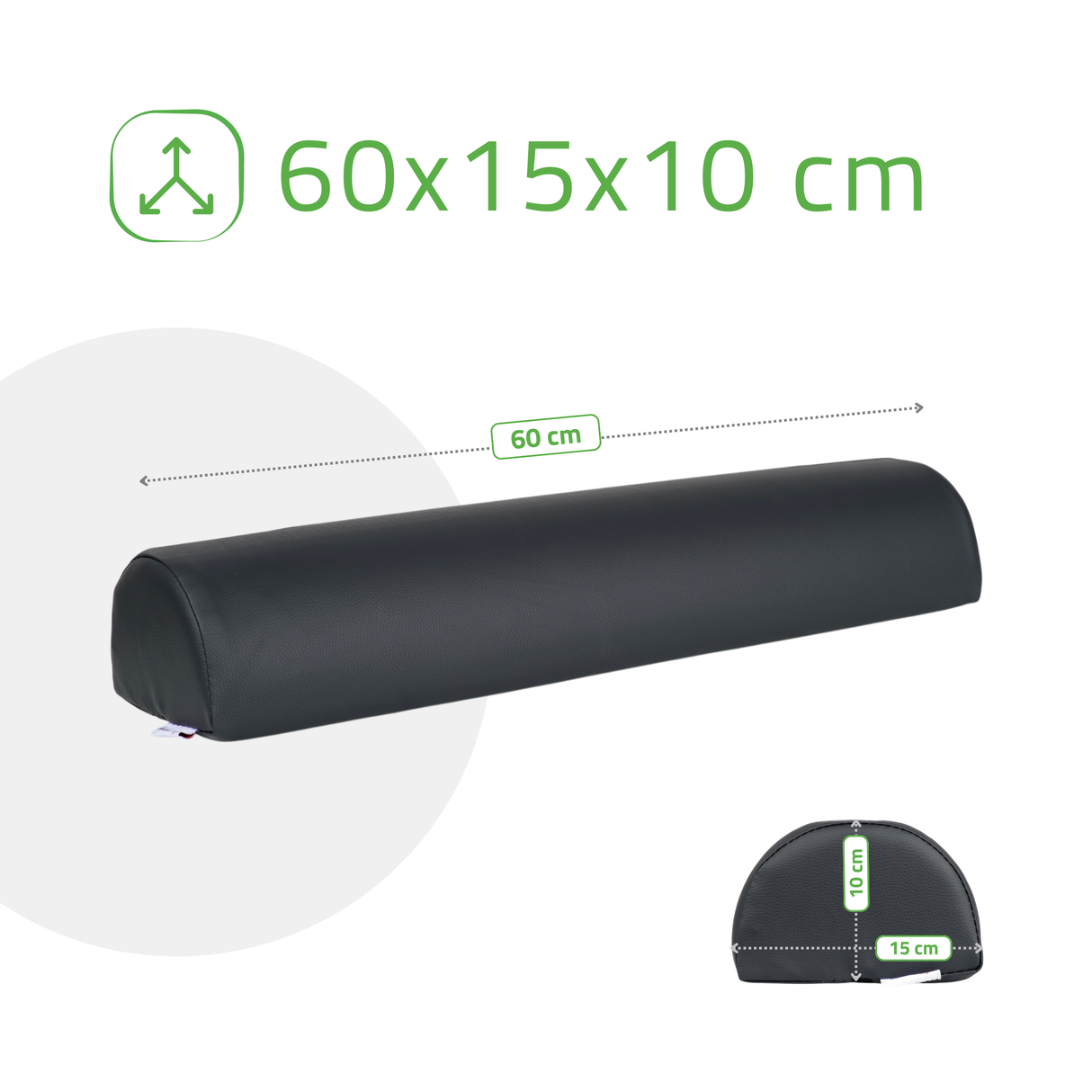 Pernă semi-cilindru de poziționare pentru masaj 60x15x10 cm | Comfy Base