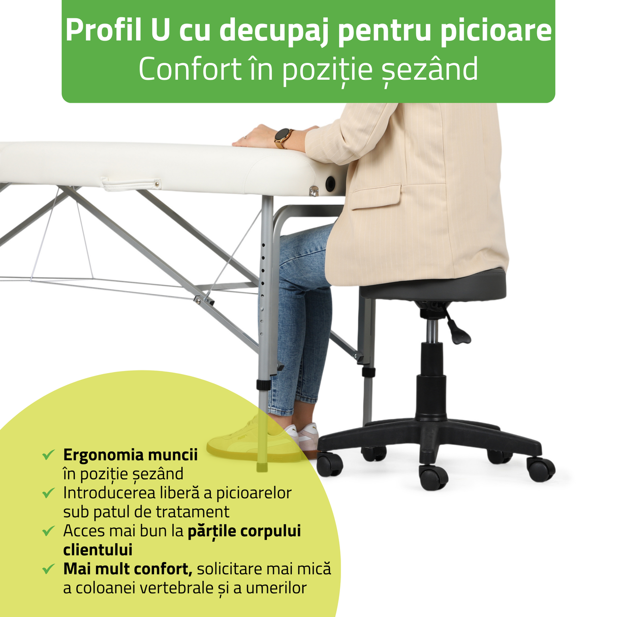 Masă de masaj pliabilă Vera | Pat cosmetică Alb / Negru