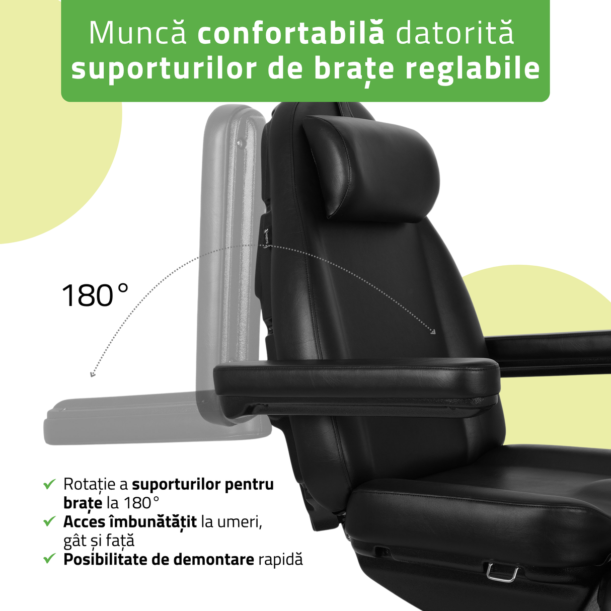 Fotoliu cosmetic, electric Elara PRO 4 | Telecomandă manuală
