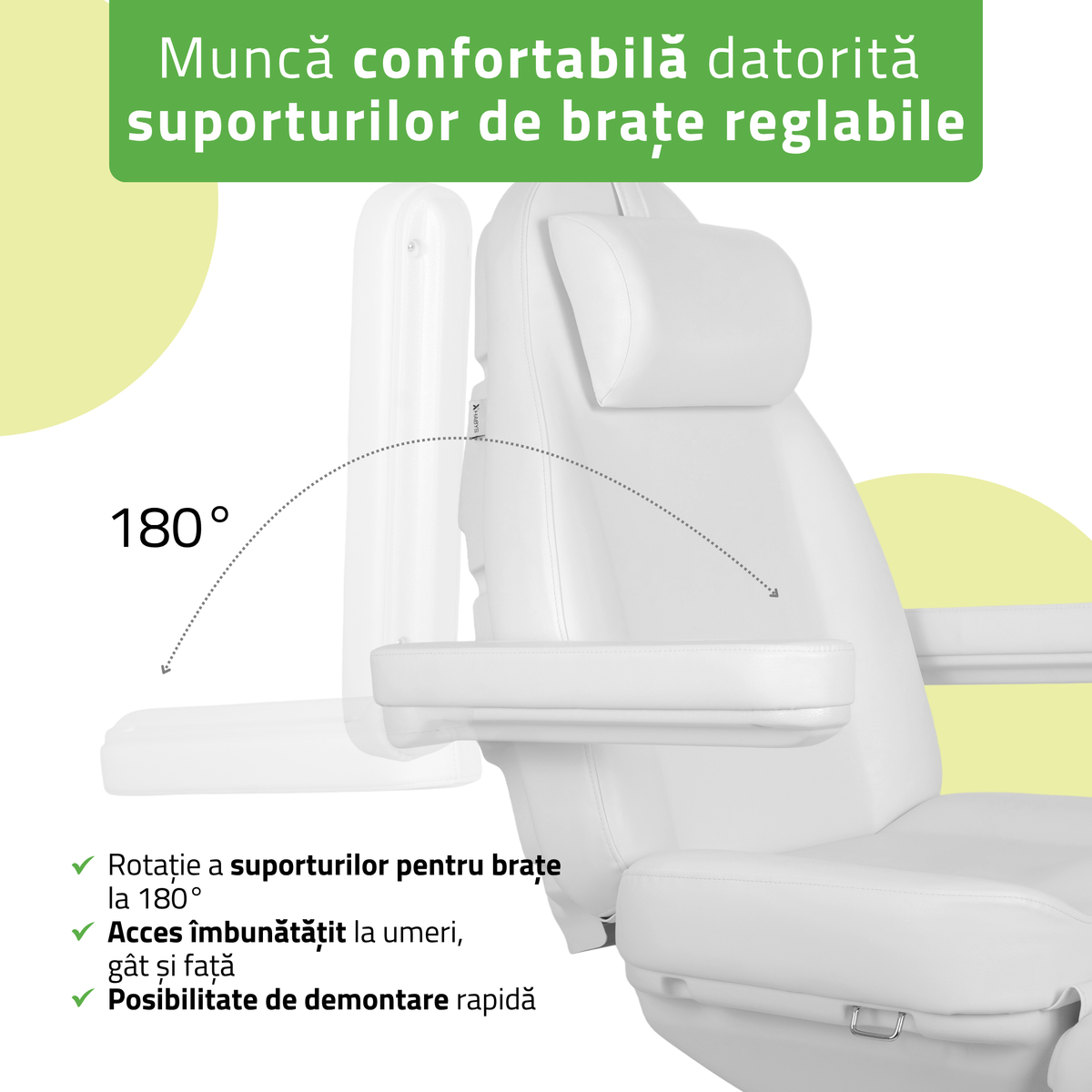 Fotoliu cosmetic, electric Elara PRO 4 | Telecomandă manuală