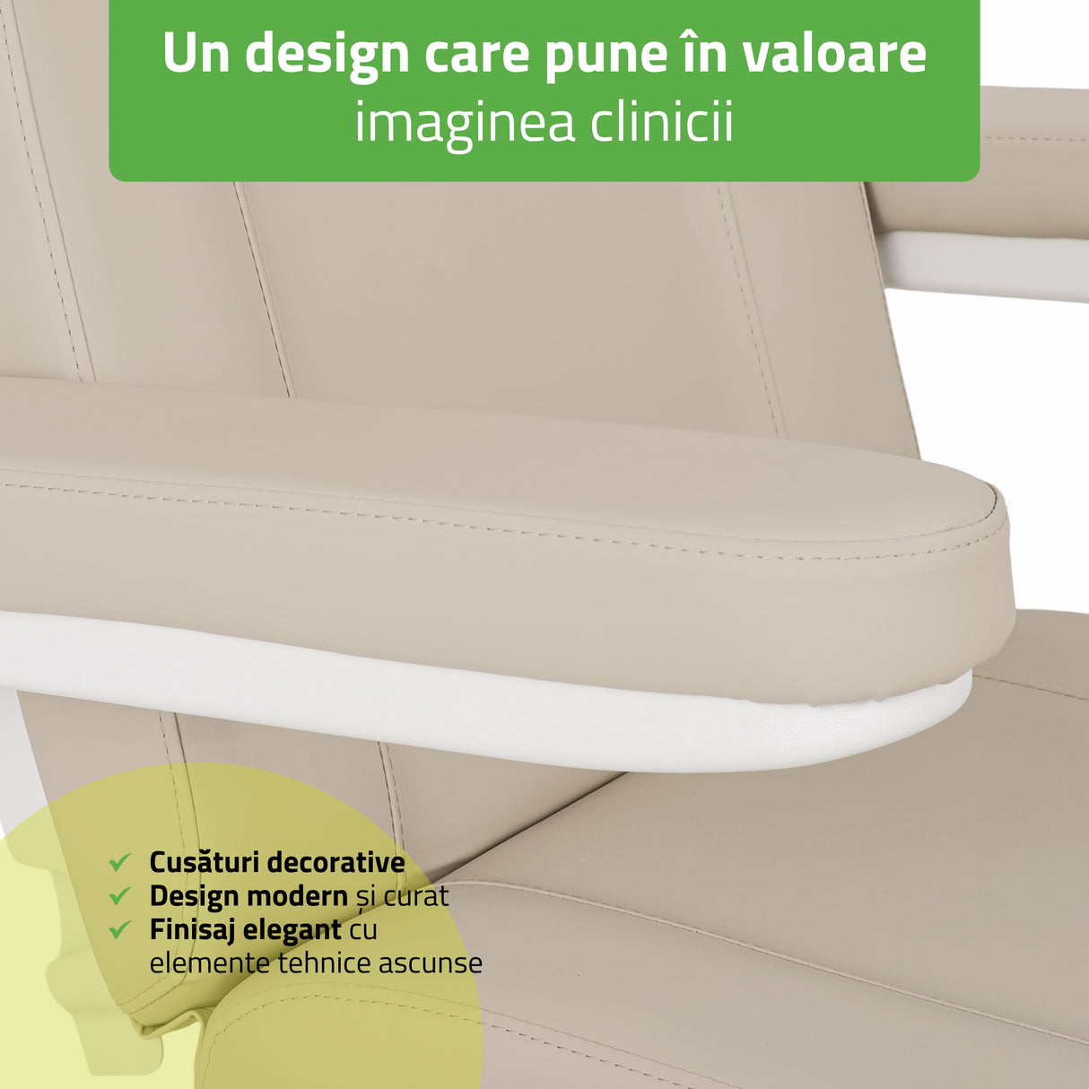 Fotoliu cosmetic electric TAVIA | Telecomandă manuală | 3 motoare | 3 ani garanție!
