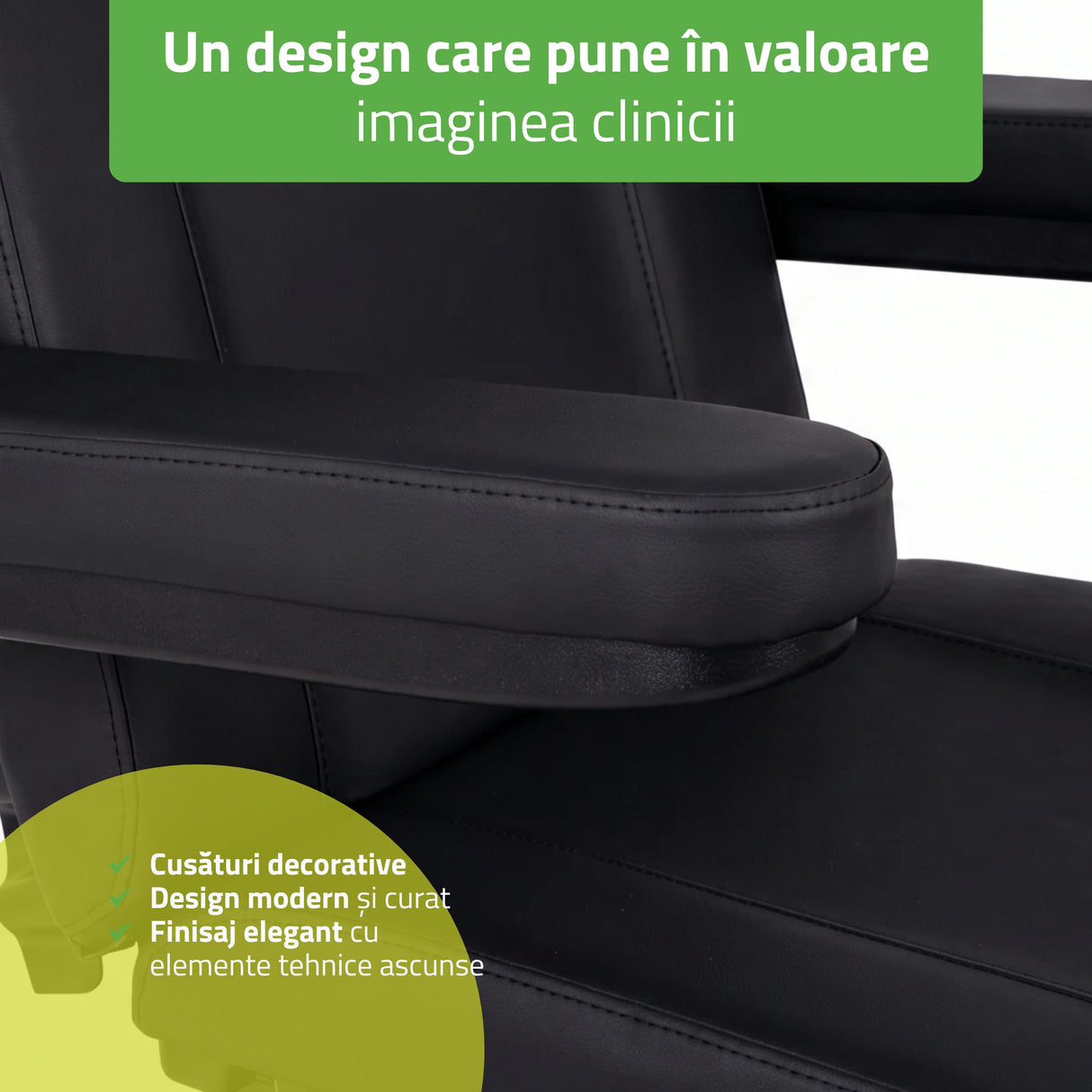 Fotoliu cosmetic electric TAVIA | Telecomandă manuală | 3 motoare | 3 ani garanție!