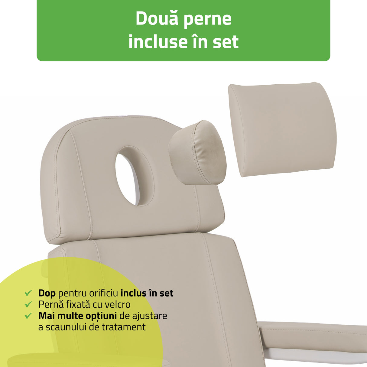 Fotoliu cosmetic electric TAVIA | Telecomandă manuală | 3 motoare | 3 ani garanție!