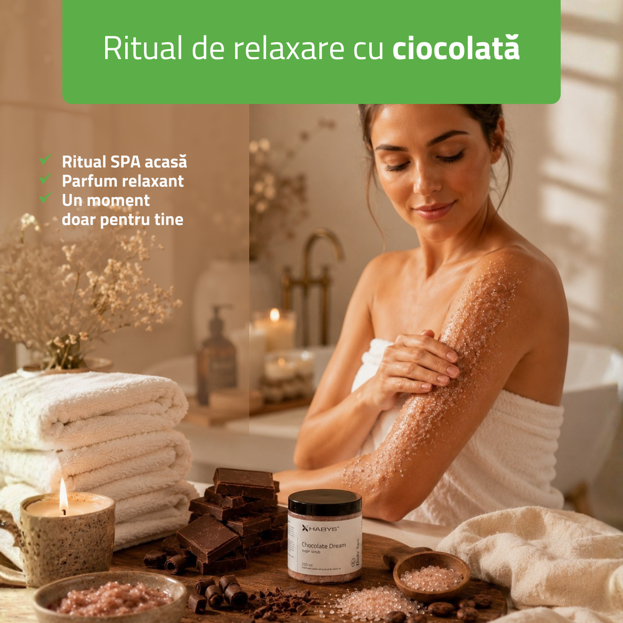 Exfoliant cu zahăr Daily Spa Chocolate Dream | HABYS | 250 ml