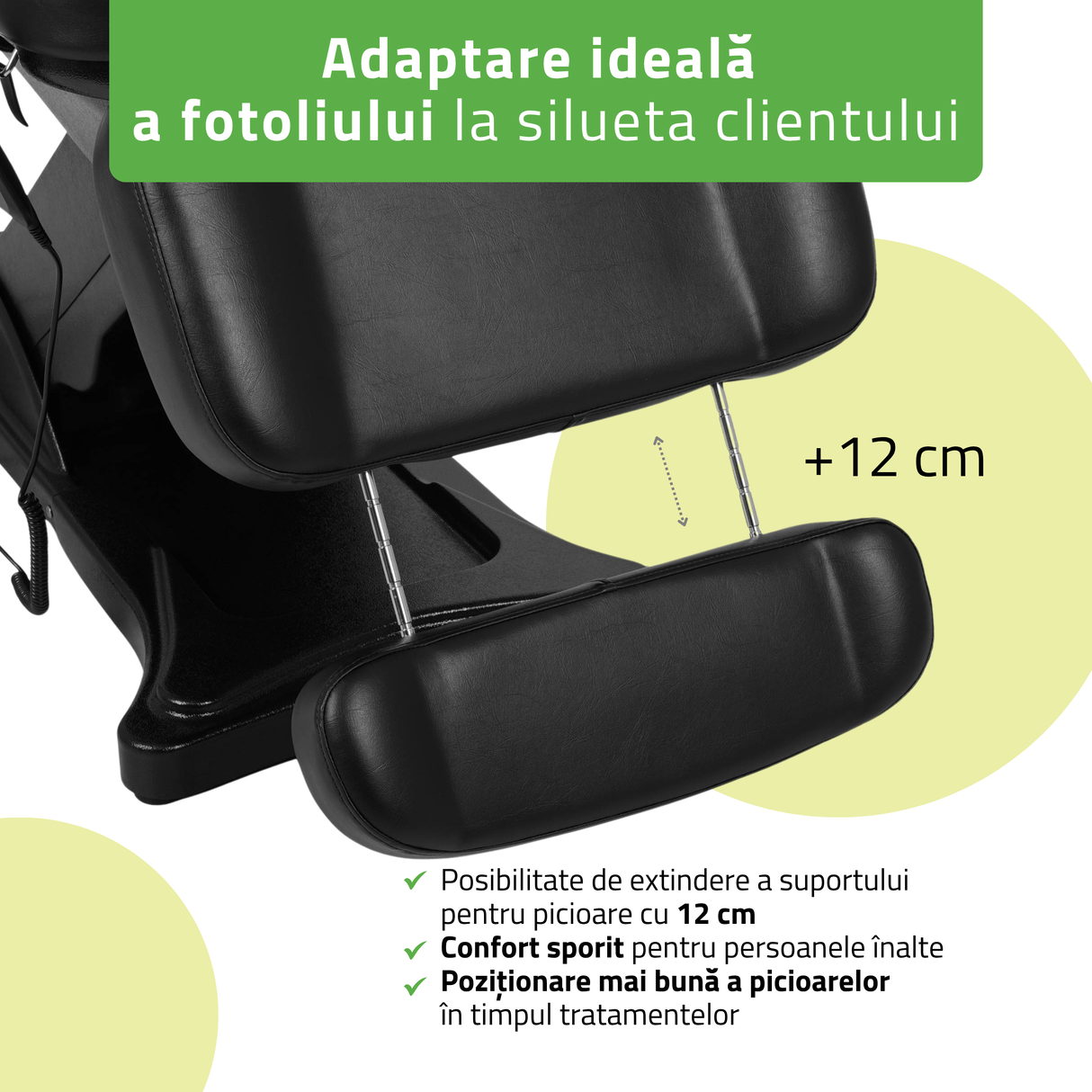 Fotoliu cosmetic, electric Elara PRO 4 | Telecomandă manuală
