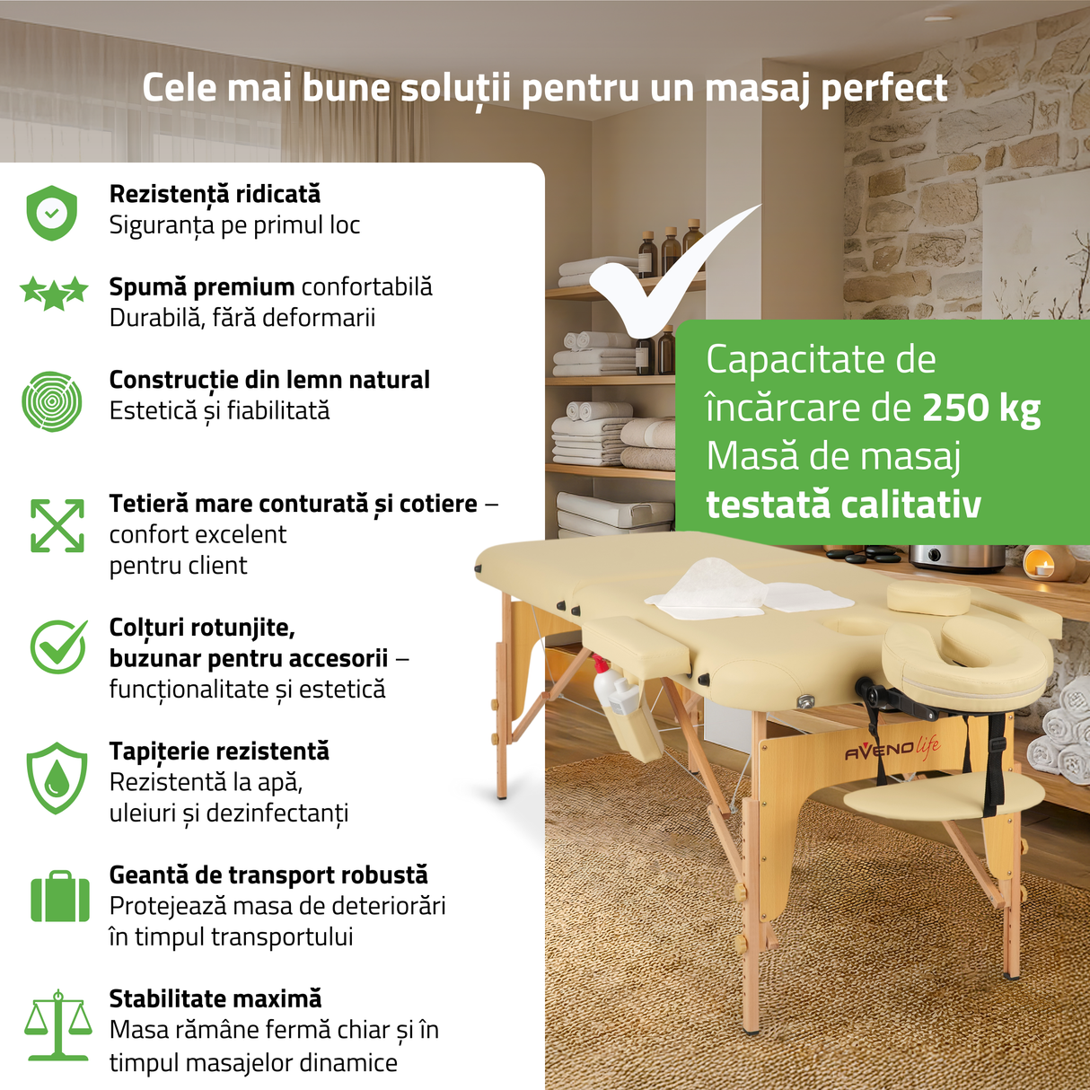 Masă de masaj pliabilă Sofia | Pat cosmetică