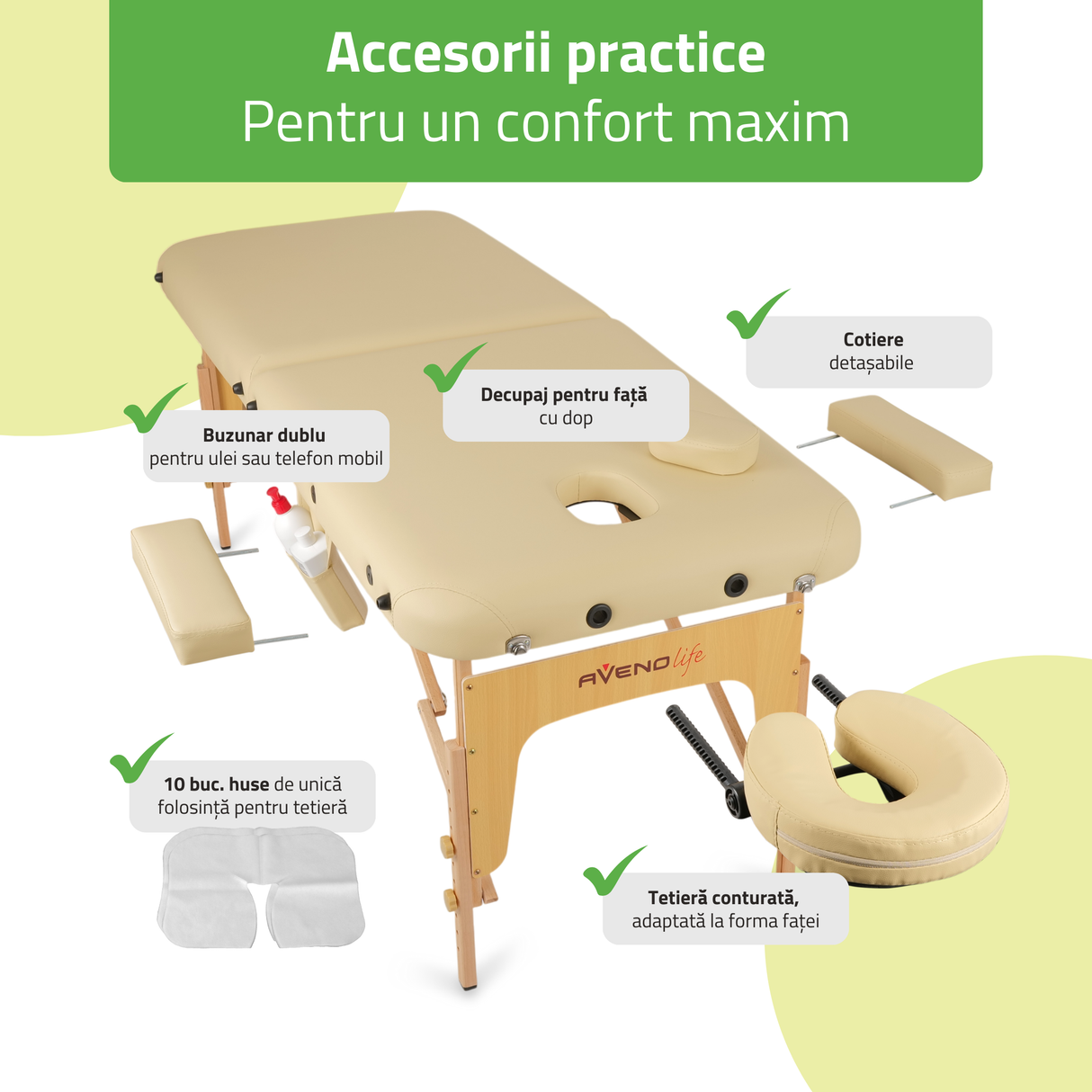 Masă de masaj pliabilă Sofia | Pat cosmetică