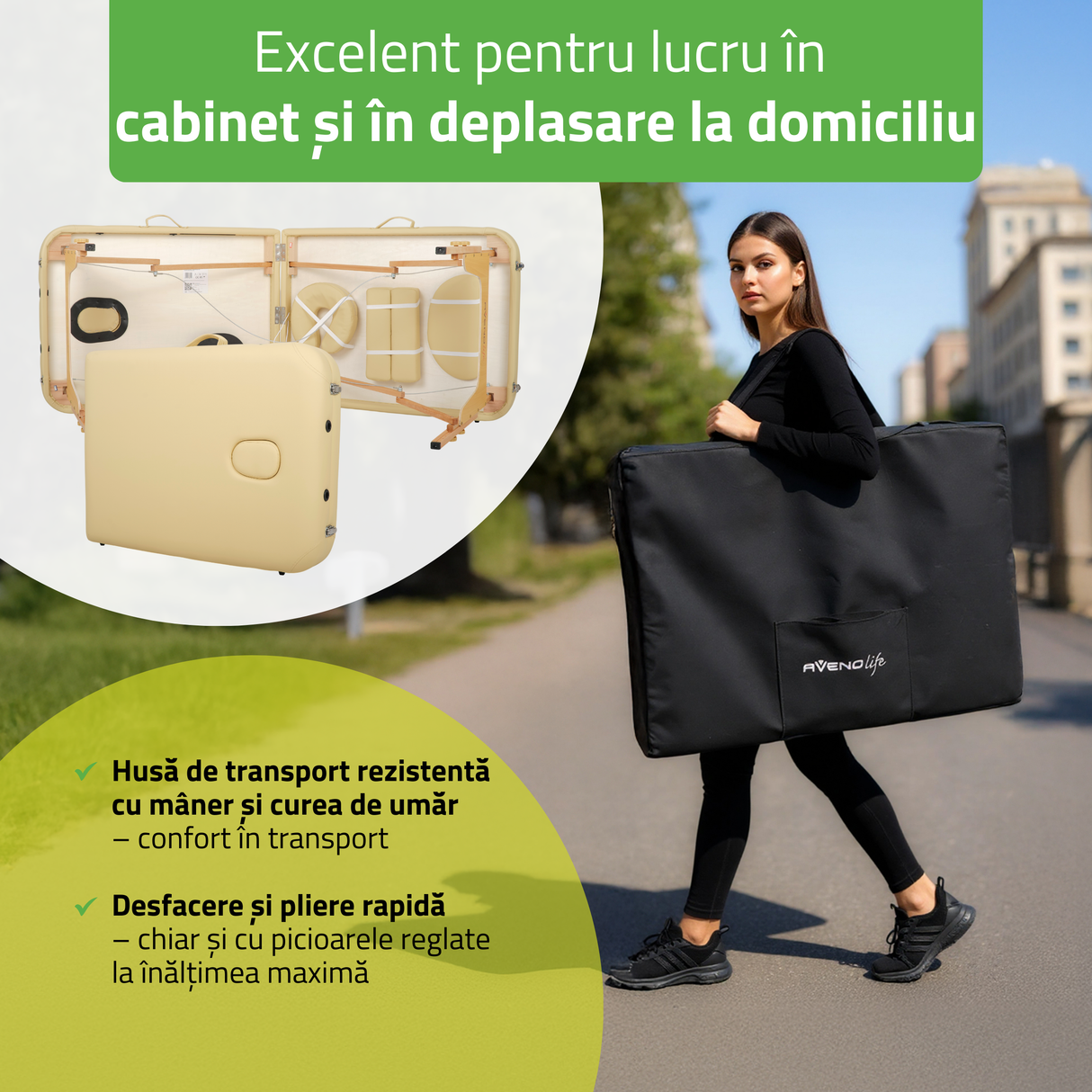 Masă de masaj pliabilă Sofia | Pat cosmetică