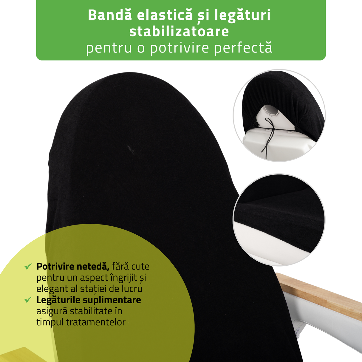 Husă din material frotir cu elastic și șnururi pentru Fotoliu de cosmetică