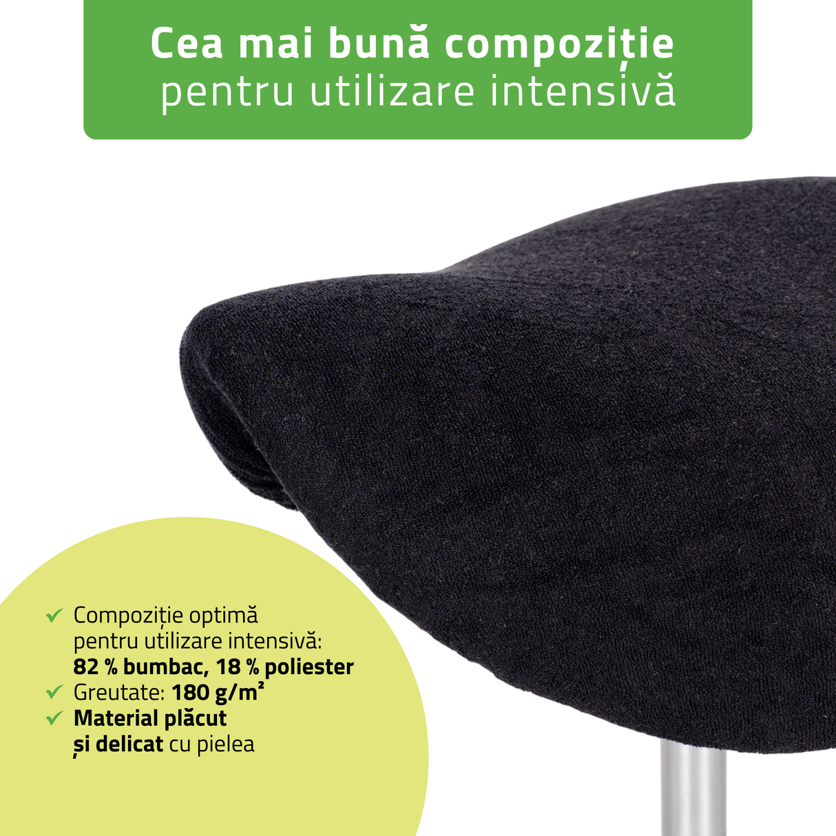 Husă din material frotir pentru Taburet | Sacaun cu roți | Diametru 34-40 cm