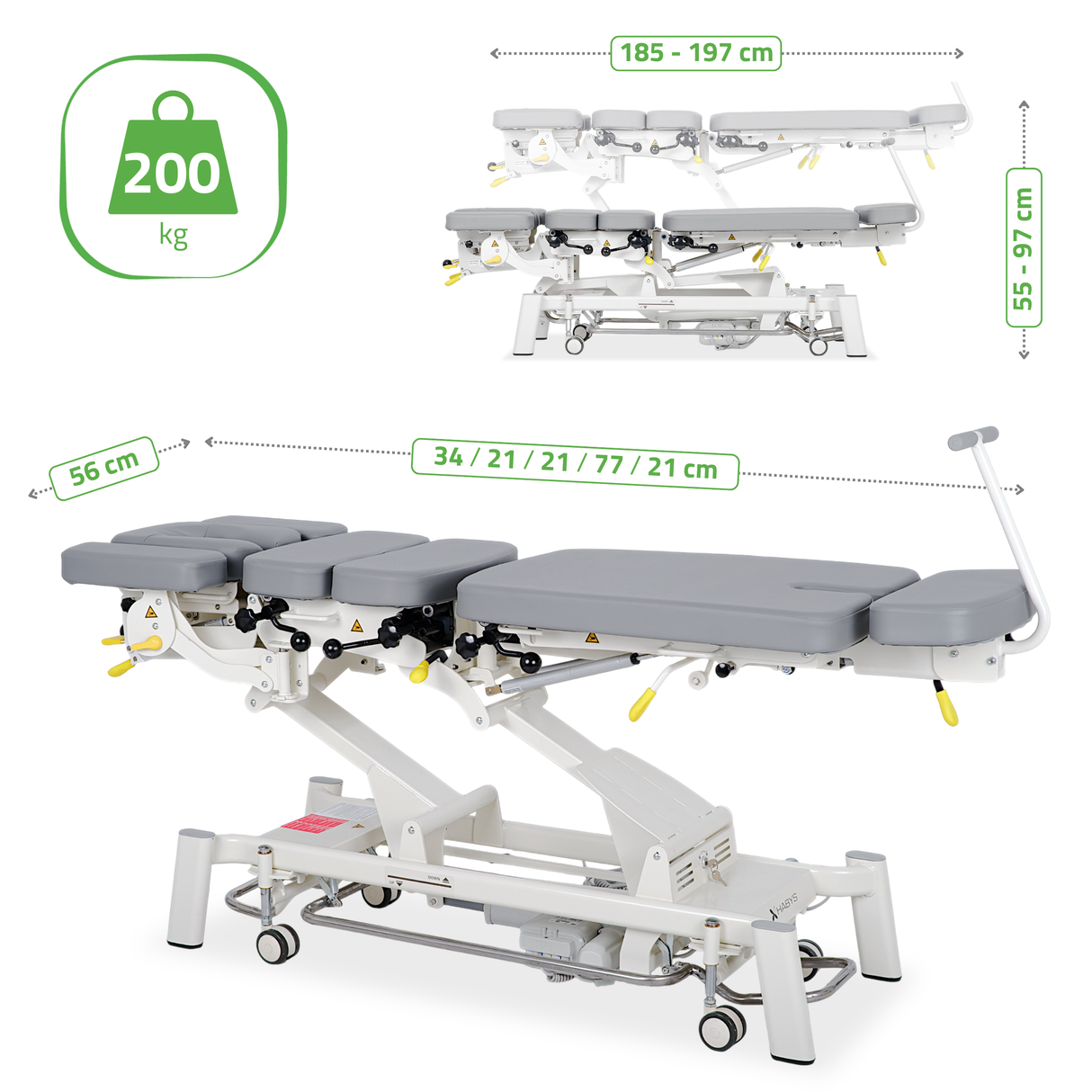 Masă electrică pentru terapie chiropractică | Pat de masaj electric | Evero Upright Chiro Z7 | Ramă Control | 2 ani garanție!