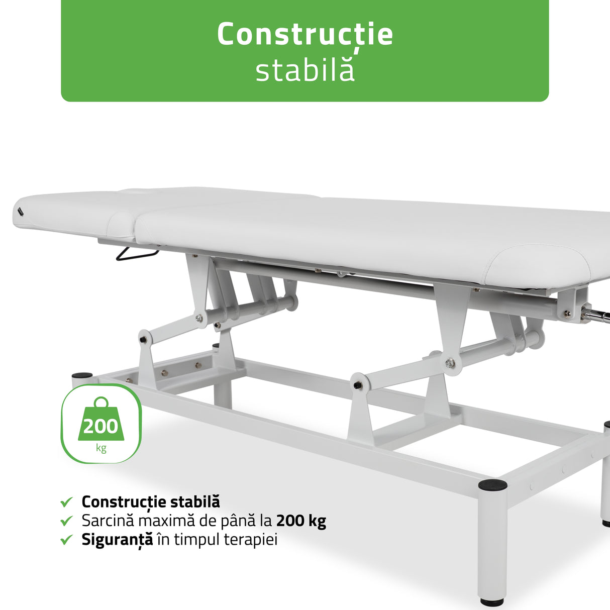 Masă de masaj fixă Vigo 2 | Pat de masaj fix | 2 segmente | Reglare înălțimii manuală prin manivelă | 2 ani garanție!