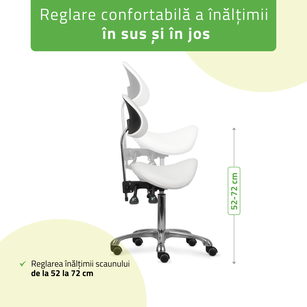 Scaun,Taburet rotativ cu spătar | Diana