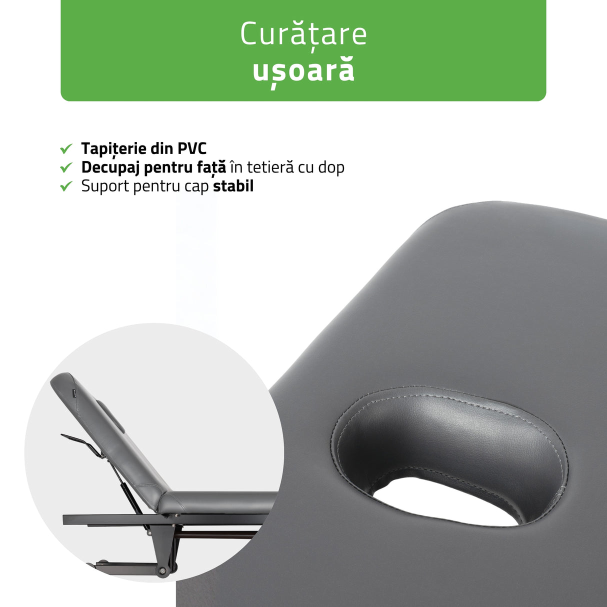 Masă de masaj fixă Vigo 2 | Pat de masaj fix | 2 segmente | Reglare înălțimii manuală prin manivelă | 2 ani garanție!